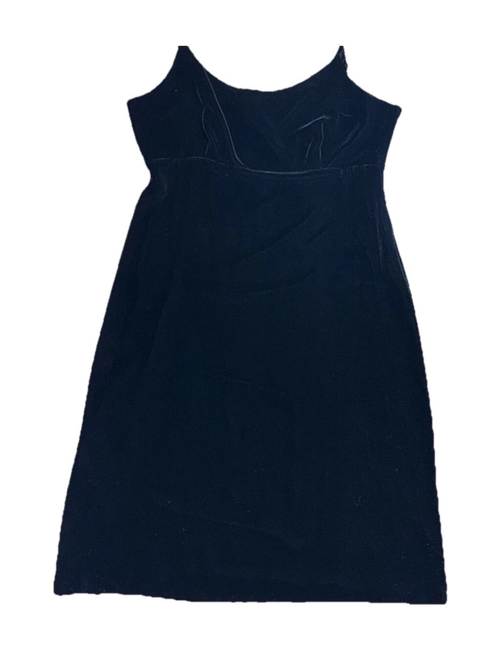 Lerner New York & Co Black Velvet Slip Dress Sz 8 Rayon Silk Side Zip Midi Y2K